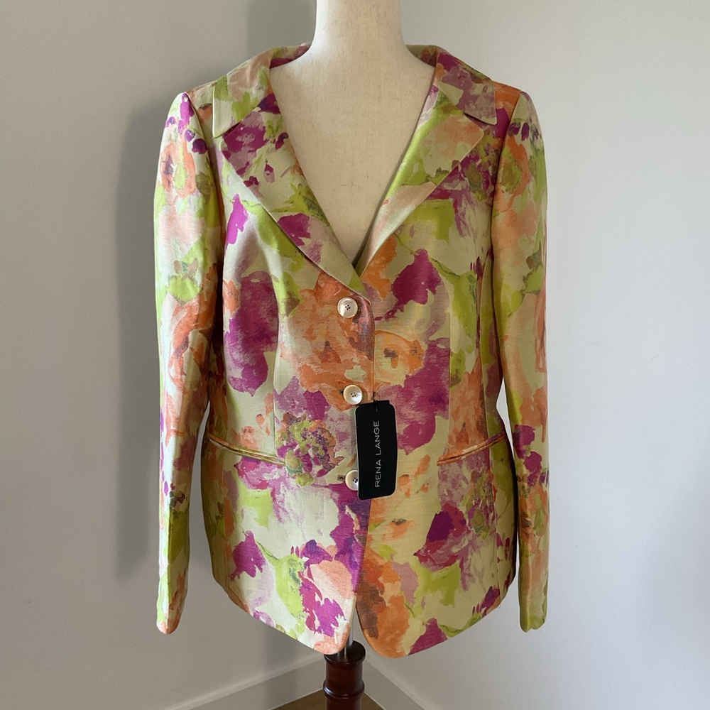 NWT Rena Lange Dress Floral Jacket size 16